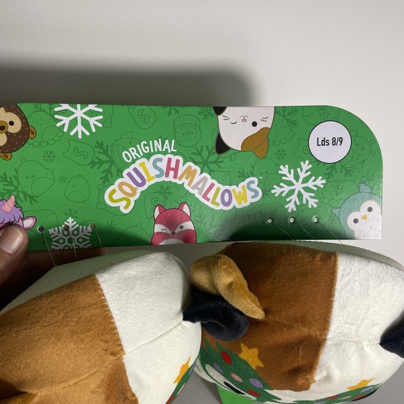 NWT Squishmallows Cameron The Calico Plush Slippers Women's Size 8/9 Christmas - Picture 2 of 4